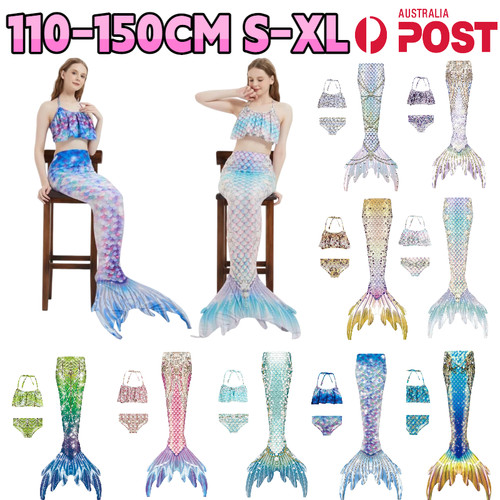 3pcs girls womens mermaid - womens, tail