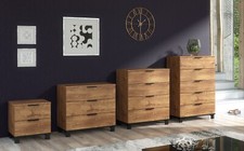 Modern Dark Oak Chest of Drawers Bedside Cabinet 2 3 4 5 Wood Effect Cozy