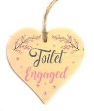 Toilet Engaged Vacant Double Sided Wooden Hanging Door Sign Decorative Plaque