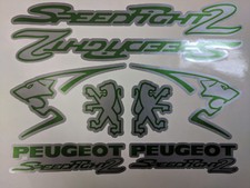 Peugeot Speedfight 2 Sticker/Decal Set  *SILVER & GREEN* 50, 70, 100, speedy pug