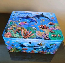 CHURCHILL'S CONFECTIONARY SEALIFE DECORATIVE EMBOSSED TIN WITH 100 PIECE JIGSAW