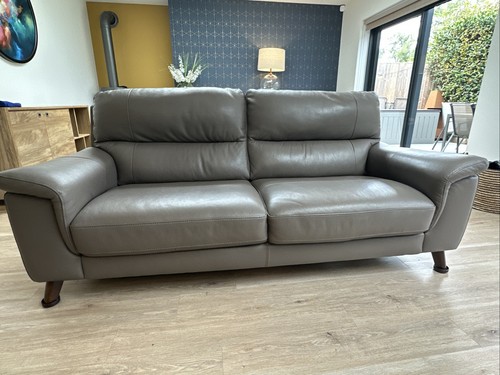 Leather sofa seater - sofa, brown