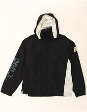 MURPHY & NYE Mens Graphic Hooded Rain Jacket UK 36 Small Black Colourblock BS07