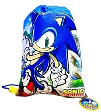 Sonic The Hedgehog Drawstring Gym Trainer Swim Bag Kids School Nursery PE Bag