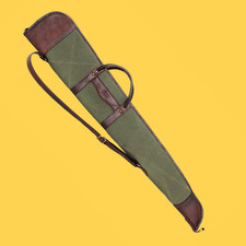 Canvas Leather Gun Slip Bag Shotgun Slip Shooting Gun Carry Case Hunting Gift UK