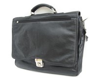 Leather briefcase in soft supple black leather  Good quality  with multi pockets