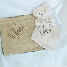 Personalised Embroidered Super Waffle Wrap , Comforter New Born Baby Gifts