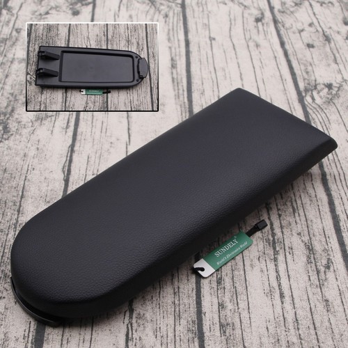 Black leather armrest - armrest, centre