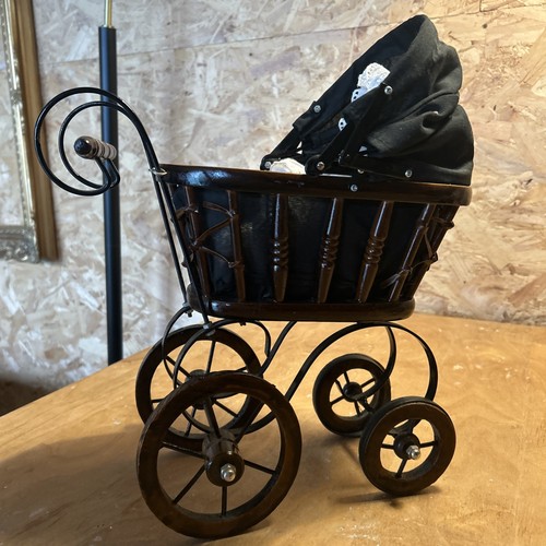 Miniature vintage doll pram - vintage,