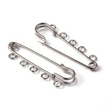 10 Large 5 Hole Brooch Pins -