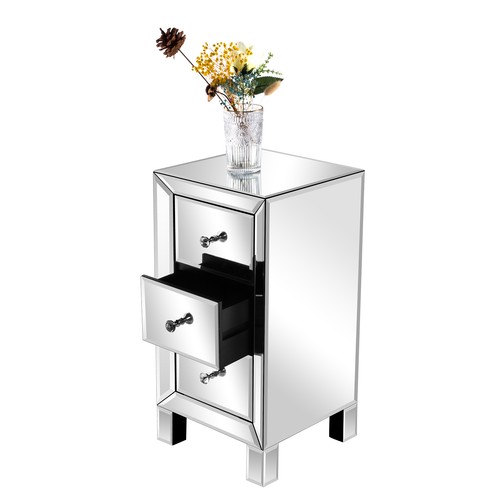 Mirrored bedside table - bedside,