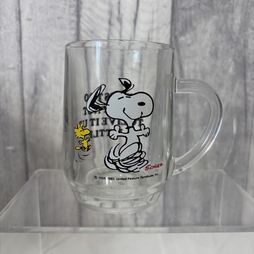 Snoopy penauts glass mug - snoopy,