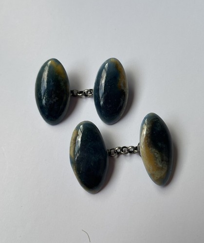 Ruskin pottery cuff links - pottery,