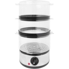 Quest 3 Layer Food Steamer 9L Stainless Steel Compact with 60 Min Timer