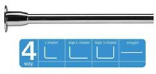 Croydex Fineline Shower Rail L & U-Shaped & Straight Ceiling Support Chrome