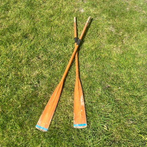Vintage wooden boat oars 53m - vintage,