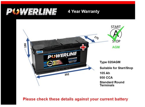 Agm battery fits bmw 520d - agm, 2.0d