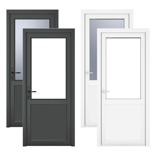 Pvc single door clear - single, half