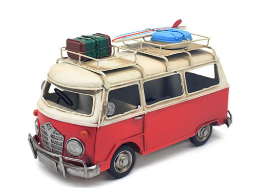 Retro red camper van tin - retro, model