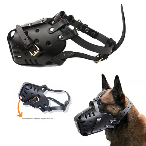 Leather dog basket muzzle - leather,