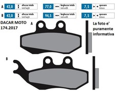174.2017 Brake Pads Sintered Polini Gilera Runner 180 VXR