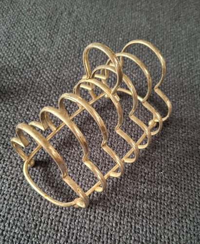 Vintage plated metal toast