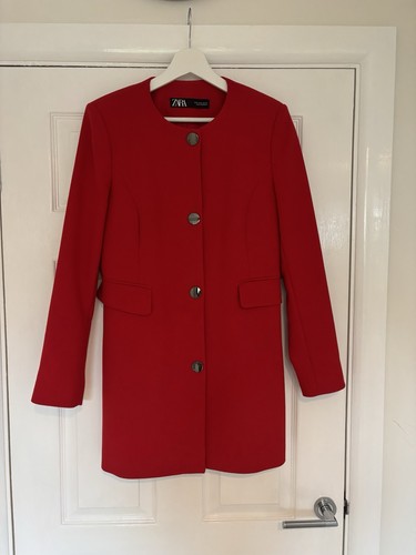 Zara red long line tailored - long,