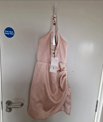 Zara pink satin - strappy, slip