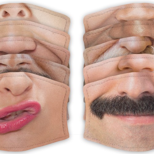 Collection faces adult - of,