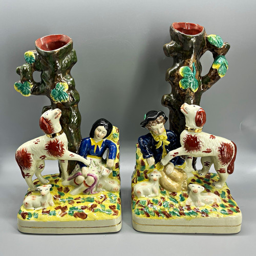 Pair vintage staffordshire - pair,