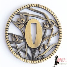 Alloy tsuba hand guard plate