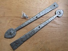 Pair of SPEAR HEAD rustic vintage gothic tudor iron dummy false hinge fronts