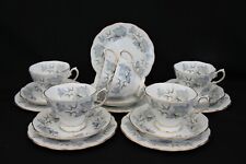 Elegant Vintage Bone China Royal Albert 17 piece Tea Set in Silver Maple Pattern