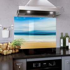 Glass Splashback Kitchen Tile Cooker Panel ANY SIZE Sea View Beach Ocean
