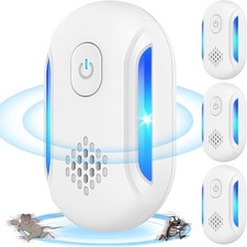 Ultrasonic Pest Repeller Plug-In Mouse Mice Rats Control 150 M² Coverage 4 Pack