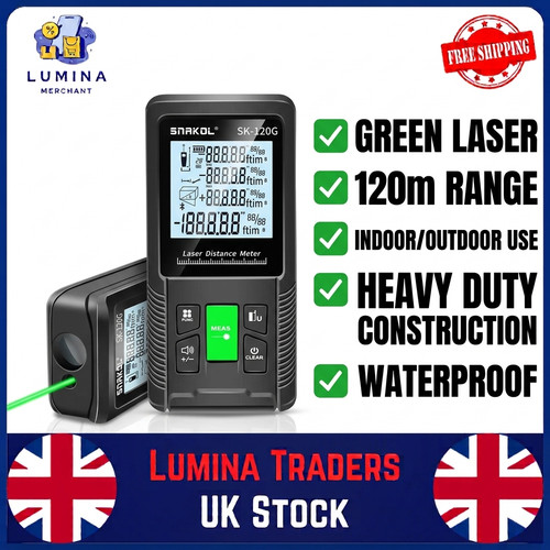 Laser tape measure 120m green - measure,