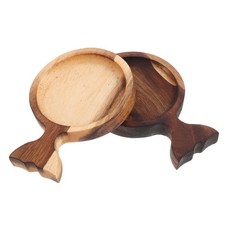 2pcs Japanese Wooden Dipping Plate Seasoning Bowl for Food Sauces