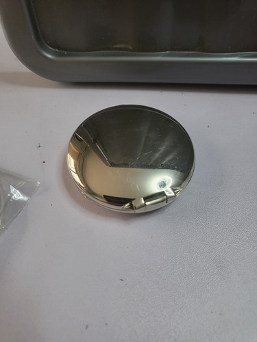 Engraved silver compact mirror - compact,