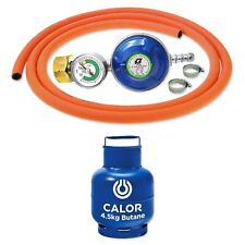 GAS BOTTLE REGULATOR LEVEL INDICATOR 2m ORANGE HOSE SCREW IN CALOR 4.5kg BUTANE