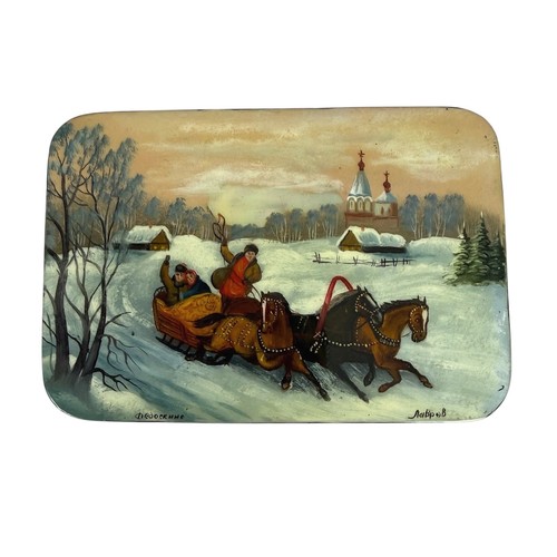 Fedoskino russian lacquer box - russian,