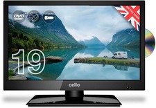 Cello Traveller 19" 12v Caravan TV Freeview HD DVD Combi Satellite Reciever HDMI
