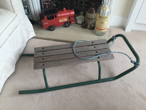 Vintage snow sledge toboggan - vintage,