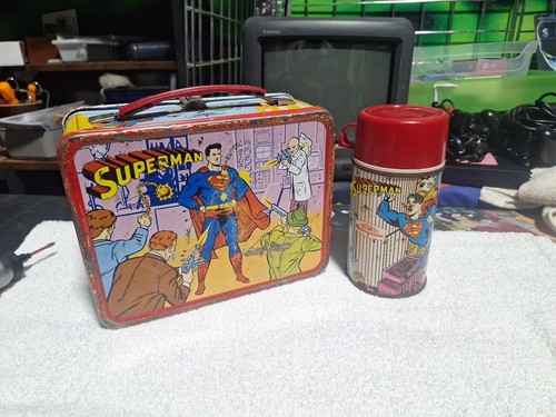 Superman lunch box thermos - w/,
