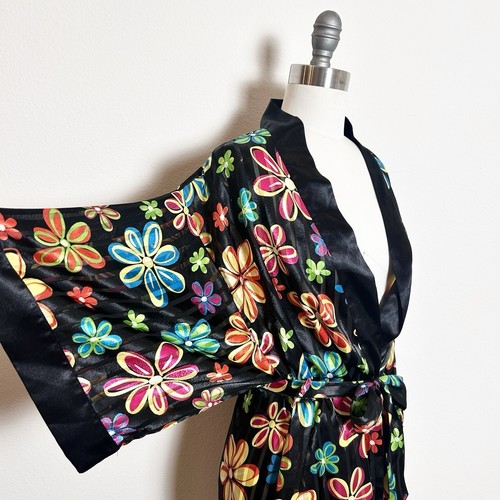 Vtg satin boudoir psychedelic - satin,