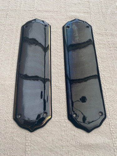 Black ceramic finger plates - 2,