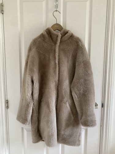 Taupe shearling jacket - shearling,