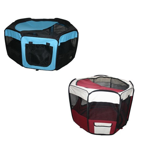 Portable fabric pet playpen - fabric,