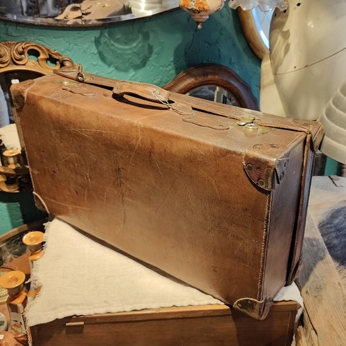Vintage leather briefcase - leather,