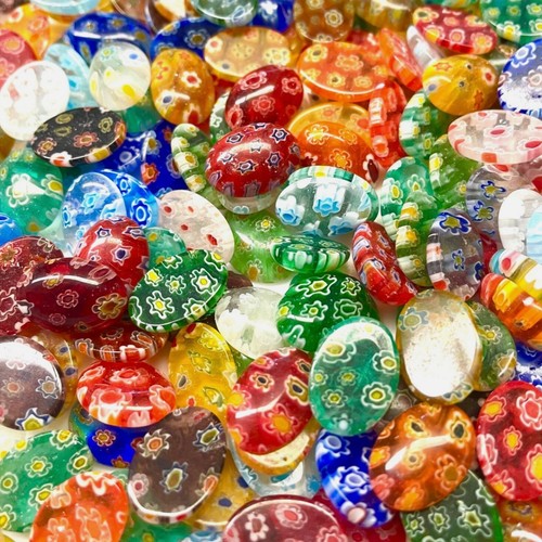 20pc millefiore oval flatback - 20pc,