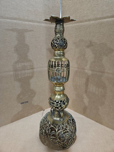 Vtg brass floor - vtg, candlestick